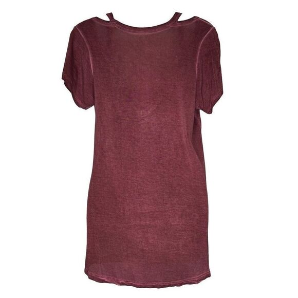 Treasure & Bond Oil Washed Cutout Tee Shirt XS - Picture 2 of 8